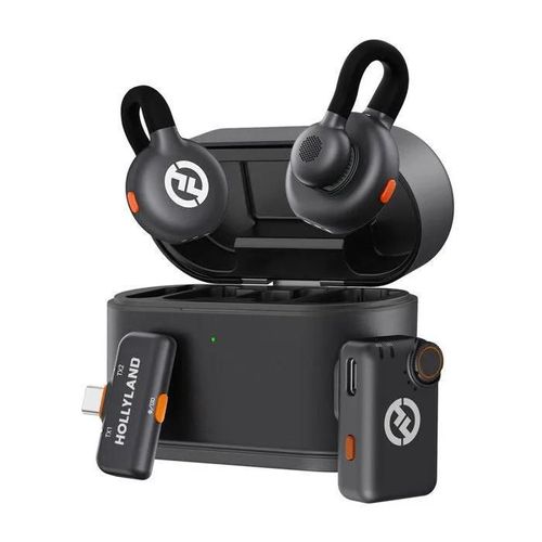 Micro-cravate sans fil Hollyland LARK M2S Combo ¿ 300m portée, réduction de bruit, 30h autonomie, USB-C, pour vlog, interview, live