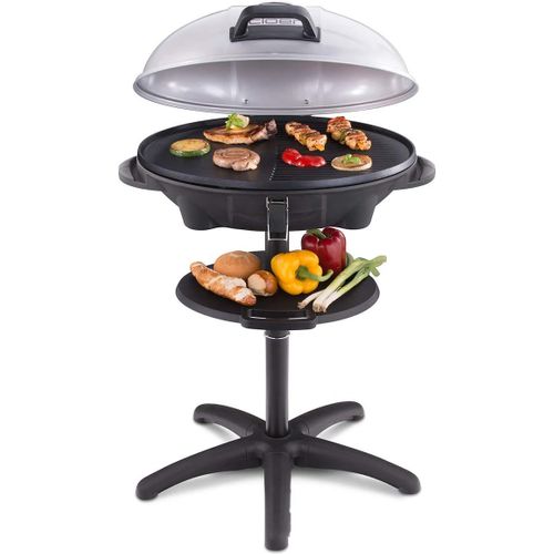 ASFASFq-Cloer 6789 Barbecue électrique, bonnet détachable avec indication de la température, Revêtement antiadhésif, Plaque de gril ovale: W = 38.5 x L = 52.5 cm, 2400 Watt