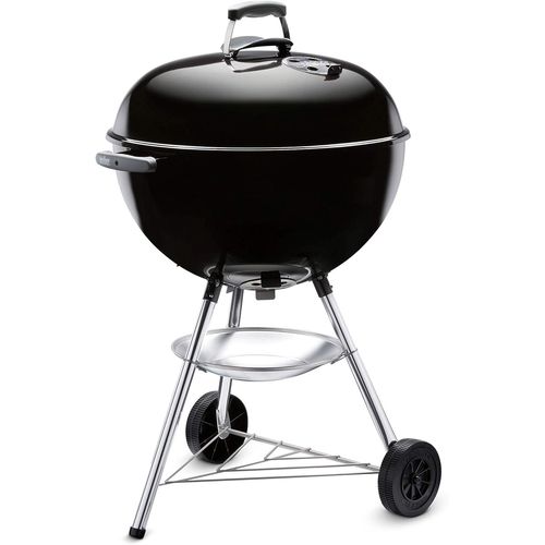 CHECARZHN--NO1-Bar-B-Kettle Barbecue Au Charbon De Bois, Surface De Cuisson Ø 57Cm, Barbecue Avec Couvercle Et Cuve En Acier Emaillé, Trépied Et Roues, Grille Chromée - Noir (1331004)