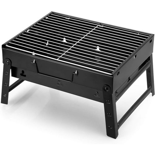 Barbecue à charbon portable, pliable, fumoir léger, barbecue d'extérieur pour camping, pique-nique, jardin, fête sur la plage, 35 x 24 x 5,8 cm