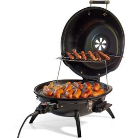CHECARZHN--NO1-Barbecue Électrique De Table, Pour Utilisation Intérieure Et Extérieure, Balcon, Jardin Et Cuisine, 1600 W, Portable, Avec Couvercle Et Température Réglable, Revêtement Anti-Adhésif