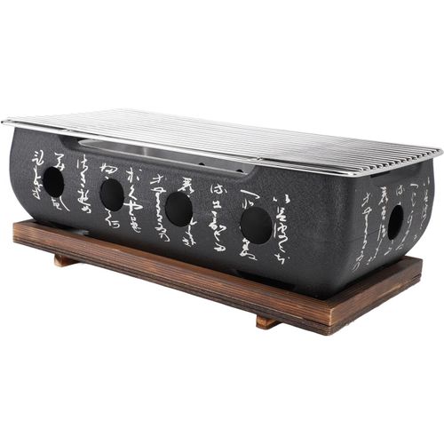 CHECARZHN--NO1-Style Japonais - Four À Charbon Portable En Alliage D'Aluminium Avec Grille Métallique Et Base - Barbecue De Table Japonais (Xl)