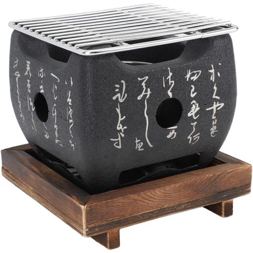 Loc-Grill De Japonais Avec Design Carré Portable,Barbecue,Poêle À Charbon De Bois Pour Outil De Barbecue Domestique 2 Tailles Disponibles(16,5X14,5Cm / 6,5X5,7 Pouces)