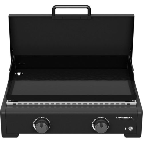 ASFASFq-Campingaz Othello 2L Plancha Gaz avec couvercle - Grill de table - Teppanyaki - Plaque de cuisson en acier émaillé - 2 brûleurs en acier avec technologie BlueFlame pour les grillades méditerr