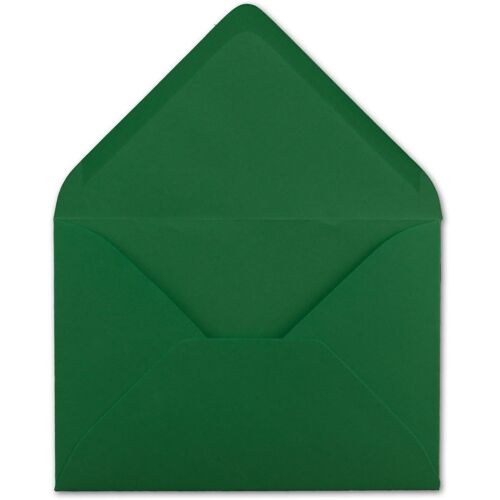 Lot De 100 Enveloppes - Format C6 - Vert Foncé - 11,4 X 16,2 Cm - 120 G/M² - Fermeture Humide - Sans Fenêtre - Pour Invitations