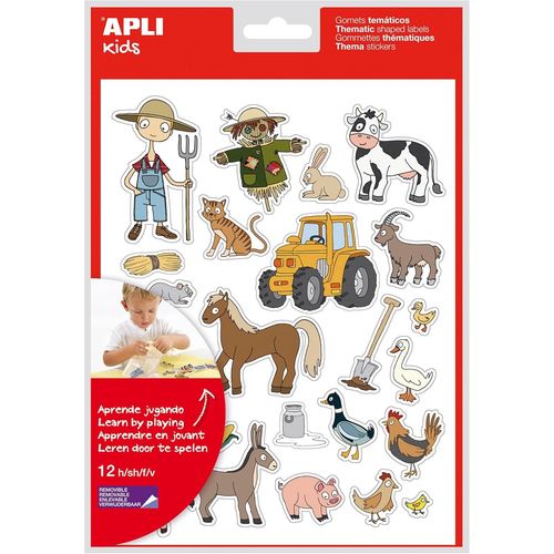 Gommettes Thématiques ""La Ferme"" - Autocollants Pour Apprendre Les Animaux De La Ferme - 12 Feuilles