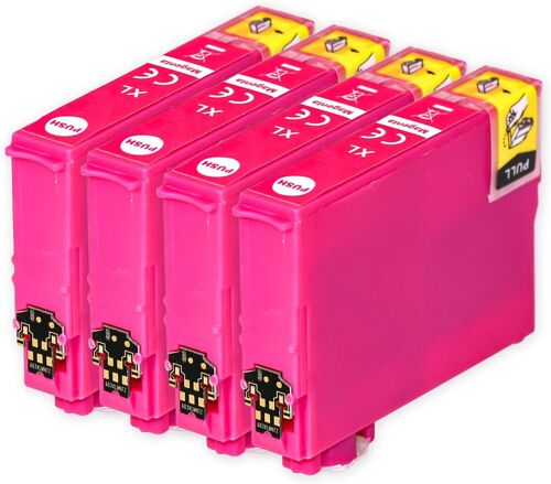 Lot de 4 Cartouches d'encre Magenta compatibles T2993 (série 29XL) pour Epson XP-255 XP-257 XP-332 XP-335 XP-342 XP-345 XP-352 XP-355 XP-432 XP-435 XP-442 XP-445 XP-452 XP-455 Paquet :