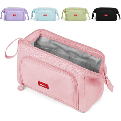 Trousse Scolaire Trousse à Crayons de Grande Capacité Sac à Crayons école Trousse à Maquillage pour Filles Garçons étudiants, Rose