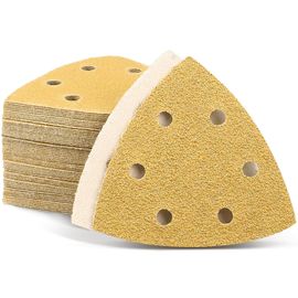 Papier de verre triangulaire ¿60 feuilles ¿6 trous ¿ 93 x 93 x 93 mm ¿ grain 800 ¿ Pour ponceuse Delta ¿ feuilles abrasives ¿ tampons triangulaires feuilles abrasives ¿ tampons triangulaires