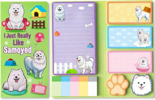 Lot De 550 Feuilles De Notes Adhésives Satsuma En Forme De Chien Mignon Avec Inscription « I Just Really Like Satsuma » En Forme De Chien Kawaii Pour Enfants, Maison, Bureau, École, Cadeau
