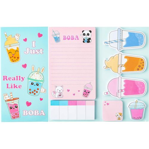 Lot De 550 Feuilles De Notes Autocollantes En Forme De Thé Au Lait - Blocs De Notes Autocollantes Fantaisie Pour Enfants, Maison, Bureau, Fournitures Scolaires, Marque-Page, Cadeau Pour Enseignants Et
