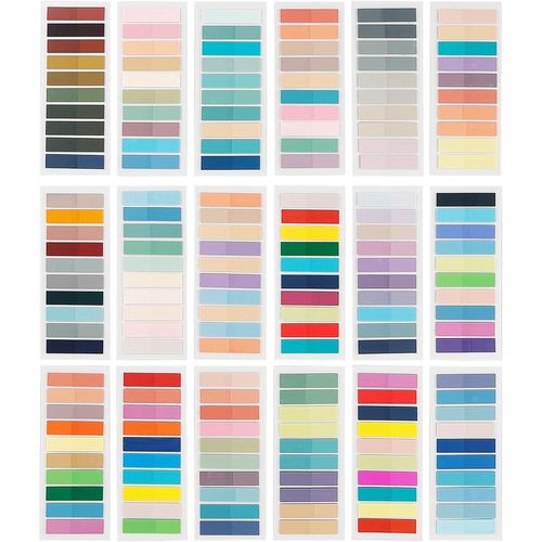 3600 Pièces Marque Page Adhesif, 18 Styles Multicolore Post It Livre, Sticky Notes, Index Tabs, Inscriptible Sticky Tabs Pour Maison, Ecole, Bureau