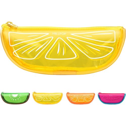 ERYI-Trousse À Crayons Transparente, Pochette À Crayons Portable En Pvc, Fermeture À Glissière, Kawaii Pochette Maquillage, Multifonctionnelle Sac De Rangement Pour Papeterie Cosmétique Voyage