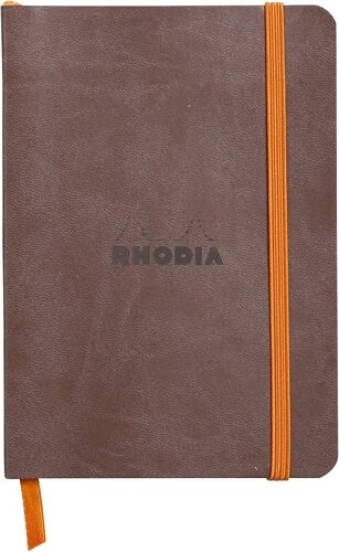 117303c-Carnet Souple Chocolat-A6 10,5 X 14,8 Cm-Ligné-144 Pages-Papier Ivoire 90 G/M²-Marque-Page,Fermeture Élastique-Couverture Simili Cuir