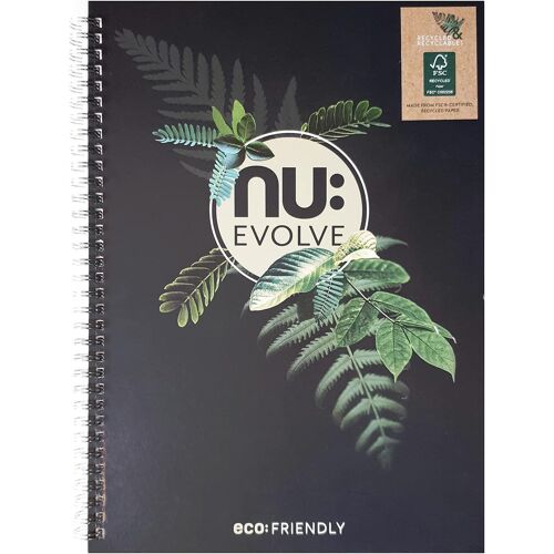 Gamme Evolve - Carnet Recyclé - Carnet A4 - Carnet À Spirales - Carnet De Papeterie - Carnet Professionnel - 120 Pages