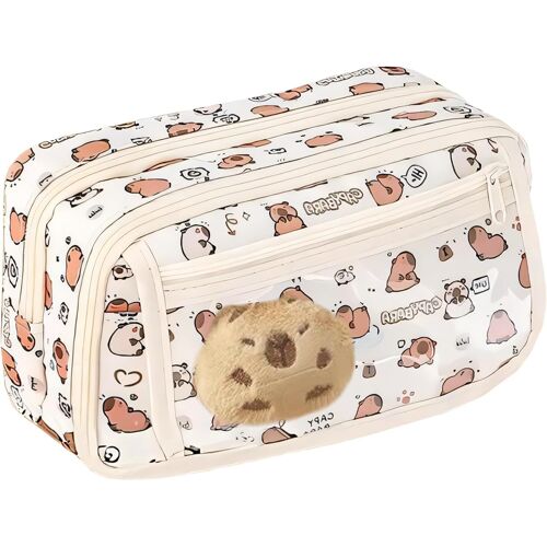 ¿Capybara Trousse Crayon Avec Fermeture Éclair & Autocollants, 22x7x13cm