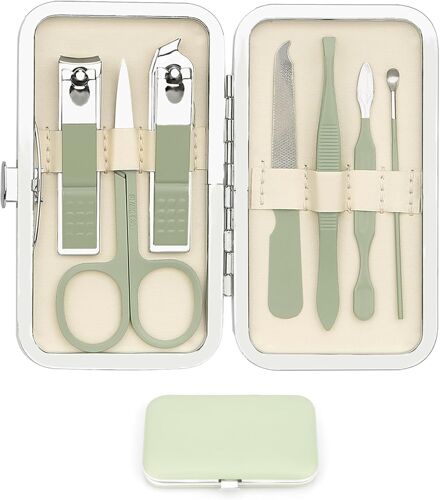 Set De Manucure,Kit De Manucure,Kit De Manucure Professionnel,Set De Manucure Professionnel,Manucure 7 Pièces Pour Manucure Et Pédicure Setnagelschere Vert,Ensemble De Manucure Pour Femme