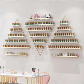 Ytseazn-Étagère Murale Vernis À Ongles,6 Pièces Rangement Vernis A Ongle En Métal,Triangulaire Organisateur Flottantes Triangulaires Simples,Support Combiné Cosmétiques Pour Salon De Manucure