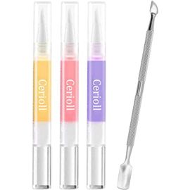 Kal-Huile Cuticules Avec Coupe-Cuticules, Kit Huile Cuticules Ongles Stylo, Mix Taste Huiles Pour Cuticules Stylo, Huile De Nutrition D'ongle De Stylo D'huile De Revitalisateur De Cuticule Traitement 