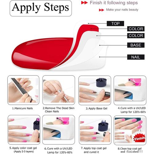 Lot De Vernis Semi Permanent Vernis À Ongles 6 Couleurs Nu Brun Gel Uv Led Soak Off Manicure Ongle Classique Nail Art 