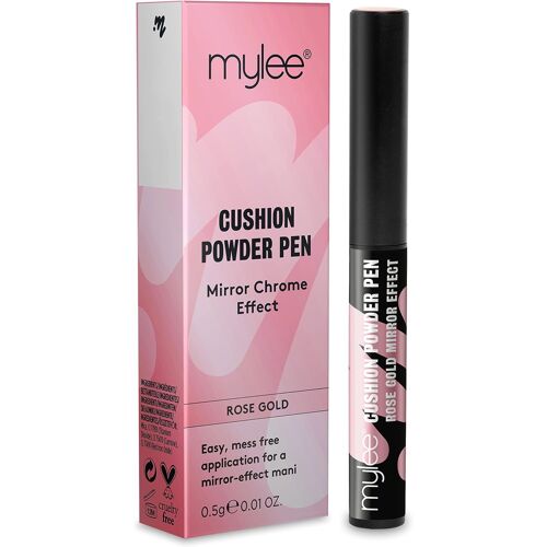 Kal-Stylo Applicateur À Poudre -Décoration Holographique En Poudre Pour Ongles, Effet Miroir Métallique Brillant -Longue Durée, Diy Nail Art, Outil De Manucure