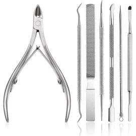 Loc-7 Pièces Kit Professionnel De Manucure-Coupe Cuticule Ongle,Pince Ongle Et Repousse Cuticule-Outil De Manucure Essentiel Pour Un Soin Complet Des Ongles 