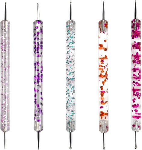 Kal-Pcs Stylo De Pointage De Nail Art, Stylos De Nail Art, Outils De Pointage, Stylos Ongle Gel, Double Extrémité Vernis À Ongles Manucure Nail Art Set 