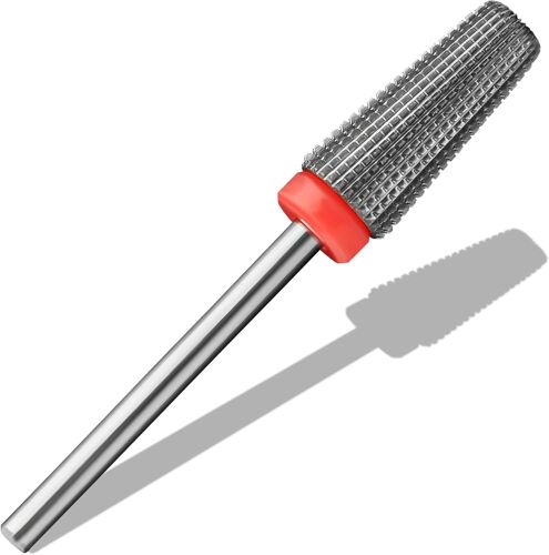 Carbure Pour Ongles 5 En 1 Mèches 3/32"" Mèches Pour Ongles Professionnelles Rotation Dans Les Deux Sens Pour Manucure Pédicure Cuticule Gel Machine À Polir (Fine - F, Silver)