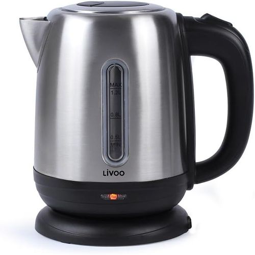 SUBZONAL-bouilloire en acier inoxydable 1,2L DOD182 ¿ 1370-1630W, filtre anticalcaire amovible, socle 360°, arrêt automatique