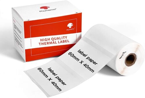 Étiquette M220 Étiquette thermique Auto-adhésive, Étiquettes thermiques multifonctions,2,36""x1,57"" (60x40mm),Compatible avec l'étiqueteuse Phommeo M200 M220 M221,180 étiquettes/rouleau