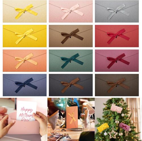 12 Pcs Enveloppes Colorées Avec Ruban, 12 Couleurs Enveloppes Kraft Vintage, Enveloppe Mariage, Lettres Enveloppe, Enveloppe D'invitation Pour Anniversaire, Mariage, Noël, 22 * 10.8 Cm