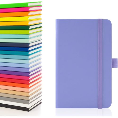 Carnet A6 Avec Pages Lignées, Passant Pour Stylo Et Poche, Papier Relié Extensible (Violet Pastel)