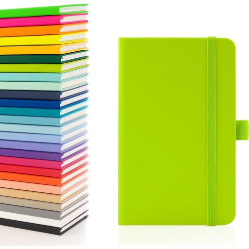 Carnet A6 Avec Pages Lignées, Passant Pour Stylo Et Poche, Papier Relié Extensible (Vert Citron)