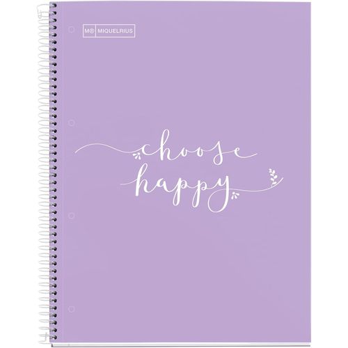 Carnet De Notes Avec 1 Bande De Couleur, A4, 80 Feuilles Quadrillées De 5 Mm, Papier 90 G, 4 Trous, Couverture En Carton Extra Dur, Couleur Lavande