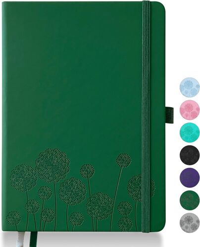 Journal Pour Ordinateur Portable Pour, Carnet De Notes A5 En Cuir Notebooks Pour Le Travail, 200 Pages Journal De Voyage Pour Femmes Hommes Avec Porte-Stylo Et Ruban, 5.78""X8.34""(Vert)