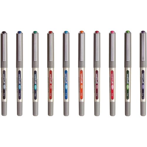 Letnerny-Uni Mitsubishi Pencil - 10 Stylos Eye Fine Ub-157 - Stylos Rollers Encre Liquide - Pointe 0,7 Mm - Écriture Medium - Assortiment De 8 Couleurs Différentes