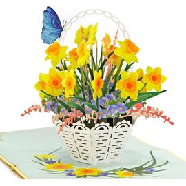 Yellow Daffodils - Carte De Fête Des Mères Pop Up, Carte De Voeux 3d (Jaune Jonquille)