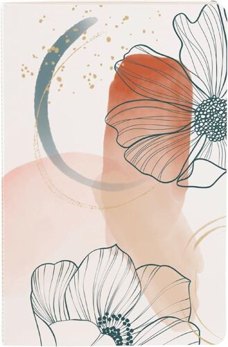 Un Petit Carnet Piqué Cousu Fil Motifs Géométriques Couleur Rose Poudré - 11x17 Cm 96 Pages Lignées Papier Blanc 90g - Collection Evanescence - 4 Visuels, Livraison Aléatoire