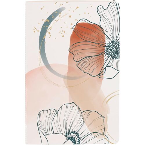 Un Petit Carnet Piqué Cousu Fil Motifs Géométriques Couleur Rose Poudré - 11x17 Cm 96 Pages Lignées Papier Blanc 90g - Collection Evanescence - 4 Visuels, Livraison Aléatoire