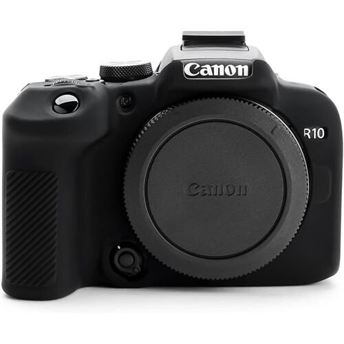 EOS R10 Housse Coque de Protection en Silicone-Compatible avec Appareil Photo Canon EOS R10-Étui léger en Caoutchouc Souple Facile à Transporter-Noir