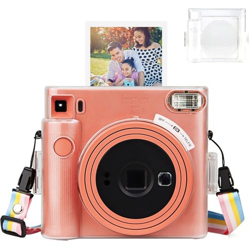 CHECARZHN--NO1-Housse De Protection Transparent Pour Appareil Photo Instax Square Sq1 - Étui Rigide Fuji Square Sq1 Avec Bandoulière Réglable - Transparent