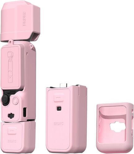 Pocket 3 Coque de protection en silicone pour objectif de DJI Osmo Pocket 3 Creator Combo Accessoires Rose