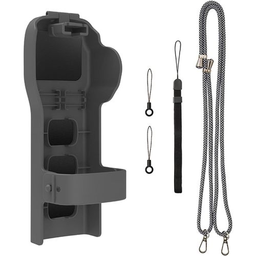 CHECARZHN--NO1-Housse De Protection Supérieure Pour Cardan Pocket 3, Accessoires D'Appareil Photo Dji Osmo Pocket 3, Avec Bande En Silicone Et Filtres/Emplacements De Rangement Pour Carte Sd (Gris)