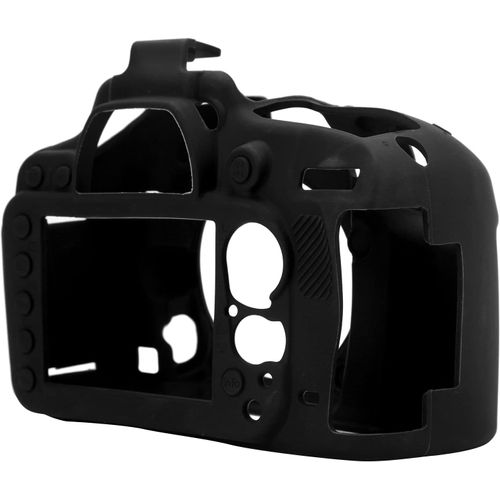 CHECARZHN--NO1-D600/D610 Housse En Silicone Pour Appareil Photo Numérique Housse De Protection Pour Appareil Photo Numérique Anti-Rayures Anti-Poussière Confortable Légère Et Portable (Noir)