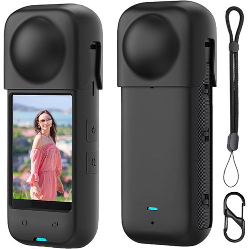 CHECARZHN--NO1-Étui De Protection En Silicone Pour Appareil Photo Instan360 X5 ¿ Housse Anti-Rayures Et Résistante Aux Chocs Et Lavable Pour Caméra D'Action, Positionnement Précis Des Trous, Toucher
