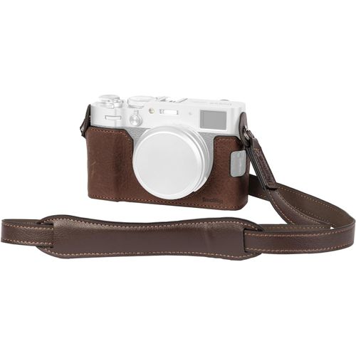 CHECARZHN--NO1-Kit D'Étui Demi-Cuir Avec Bandoulière Pour X100Vi, Étui En Cuir De Style Rétro Pour Appareil Photo Avec Cadre En Alliage D'Aluminium, Marron - 4699