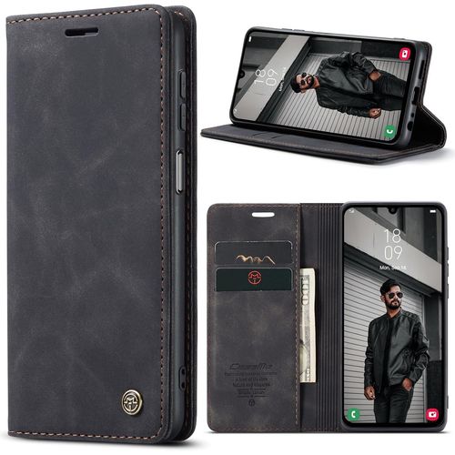 Kal-Coque Pour Samsung Galaxy A24 5g/4g Premium Housse Cuir Protection Pochette Rabat Portefeuille Flip Case Porte Magnétique Coque Étui Pour Samsung Galaxy A24, Noir