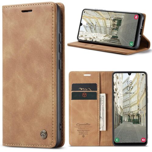 SJZG-Coque Pour Samsung Galaxy A34 5G Premium Housse Cuir Protection Pochette Rabat Portefeuille Flip Case Porte Magnétique Coque Étui Pour Samsung Galaxy A34, Brun