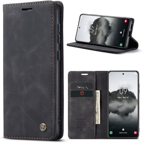 Trahoo-Coque Protection Pour Samsung Galaxy S25 Case Portefeuille Cover, Housse Flip En Cuir Pu Pochette Wallet, [Magnétique] [Kickstand] Étui Samsung S25 Porte Carte, Nero