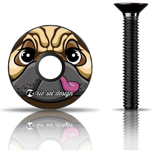 Riesel Design Bouchon De Direction En Carbone Avec Vis En Aluminium Pour Vélo De Course, Gravel, Cyclocross, Mtb/Potence Et Tige De Direction Pour Toutes Les Tiges De Fourche, Potence 1 1/8''